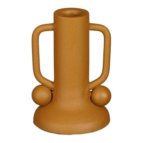 Bougeoir en Métal avec Anses Chandelier pour Bougie de Table Marron Clair 12 x 8 cm - PANGIVO (1/4)