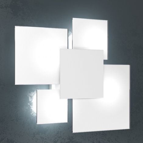 Plafoniera moderna top light upgrade 1148 45 e27 led vetro lampada parete soffitto, colore bianco