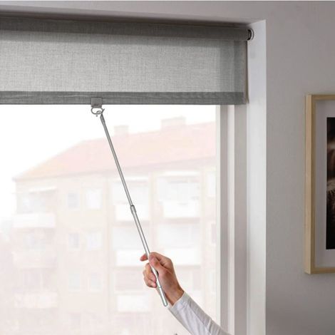 Gray telescopic swivel rod, telescopic aluminum alloy curtain rod, adjustable Venetian blind swivel rod (1/5)