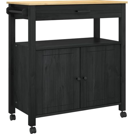 Carro de Cocina MONZA Negro 84 x 40 x 88,5 cm vidaXL