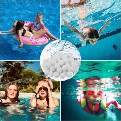 Boule Filtrante Piscine - Fibre Polyester - Compatible Systeme Filtration Sable - 200 G (1/5)
