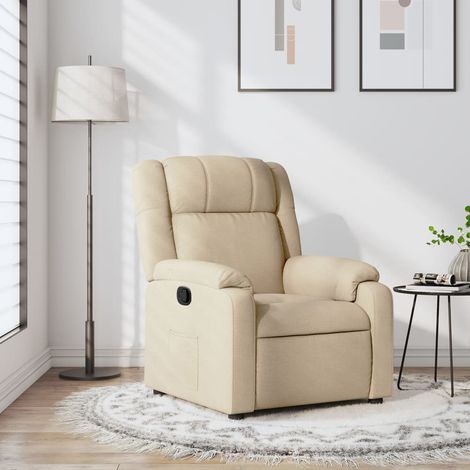 Relaxsessel, cremefarbener Stoff (1/5)