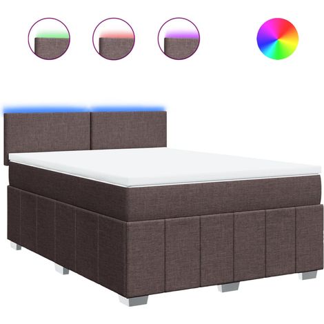 Maison Exclusive - Boxspringbett mit Matratze Dunkelbraun 140x200