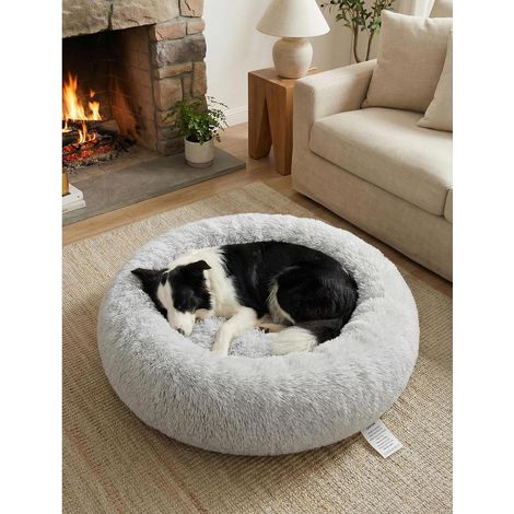 Rundes Hundebett Wolke Flauschig 70x70cm - Anti-Angst Welpenbett Katzenbett