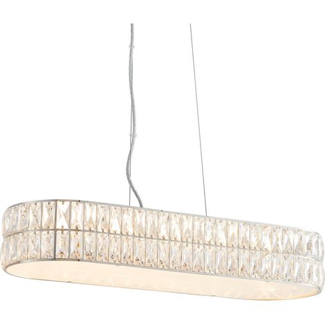 Endon Verina - Lampada a sospensione a LED a 5 barre cromate, dettaglio in cristallo (1/5)