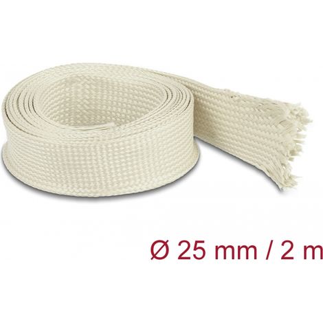 Delock Funda Trenzada de fibras nomex 2 m x 25 mm blanca