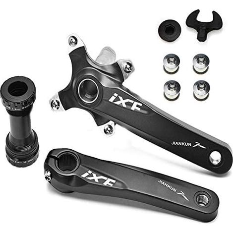 Pédalier VTT 170mm 104 BCD, Kit Manivelle avec Boîtier de Pédalier et Vis de Plateau pour Vélo de Montagne, BMX, Route, Remplacement de Manivelle de Vélo (1/5)