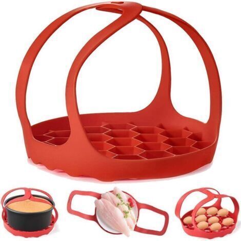 Support pour autocuiseur, plaque de cuisson en silicone, pot instantané/multifonction, anti-brûlure, support de levage pour ustensiles de cuisine, support de cuisson à la vapeur en silicone sans BPA ( (1/4)