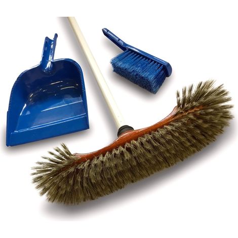Ensemble balai brosse de ménage d'intérieur Pelle + balayette vinyle - A l'unité - Balai 1/2 tête + pelle + balayette (1/5)