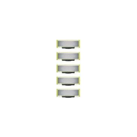 Applicable à OneBlade - Lames de rechange, pour rasoir/tondeuse électrique OneBlade, acier inoxydable robuste, taille, stylisation et rasage, lot de 5-Chrom (1/5)