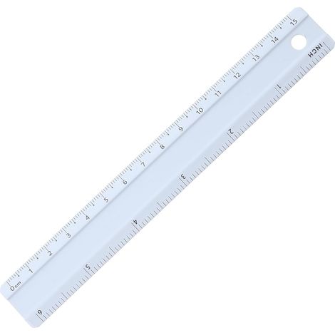 Règle en alliage d'aluminium de 15 cm avec graduations (1/5)