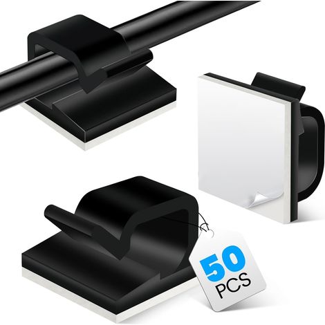 Attache Cable Adhésif, 50 Pièces, Noire (1/5)