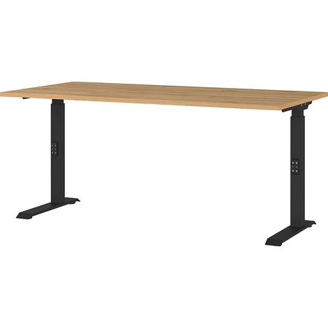 Schreibtisch 160cm, Eiche/schwarz, DUBA-01 (1/4)