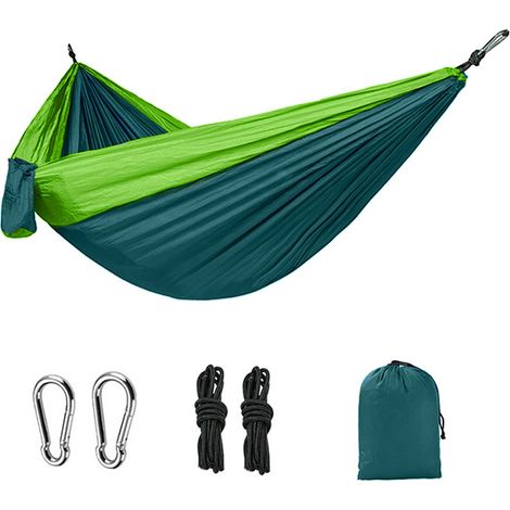 Hamac simple double en tissu parachute bicolore pour le (1/5)