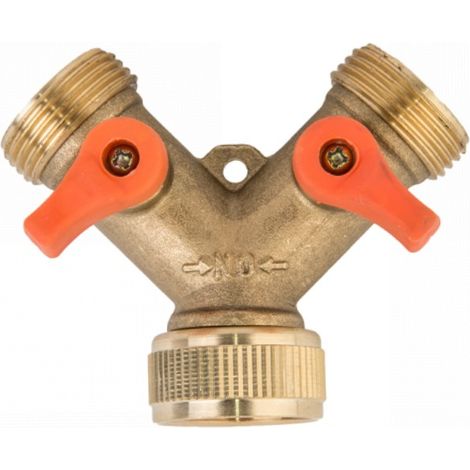 Raccordo a T in ottone con 2 valvole a sfera 3/4" BRADAS (1/5)