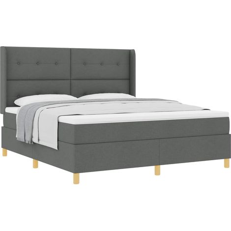 Maison Exclusive - Letto a molle con testiera Grigio scuro 180 x 200 cm Tessuto (1/5)