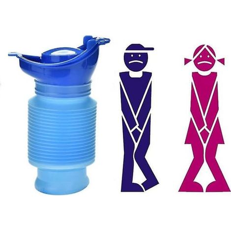 BelleRise - Urinoir de secours réutilisable portable pliable, bouteille pour faire pipi enfants et adultes, camping voyages, 750 ml yux (1/5)