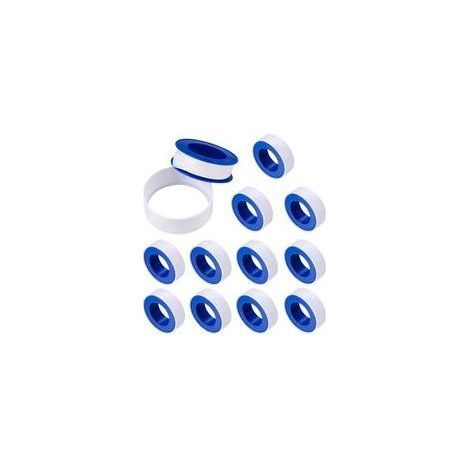 Ruban Étanchéité, Industrial Ruban de Marquage, Téflon de Plomberie Joint Rubans, 12mm x 10m Rouleau de Scotch pour Tuyaux - 12 Pcs (1/5)