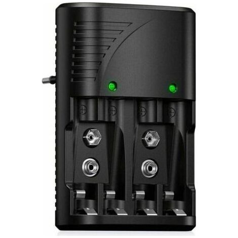 Chargeur de piles universel rapide 6802 pour Ni-MH AA/AAA/9V – Indicateur LED – Protection surchauffe – Tension 100-240V (1/5)