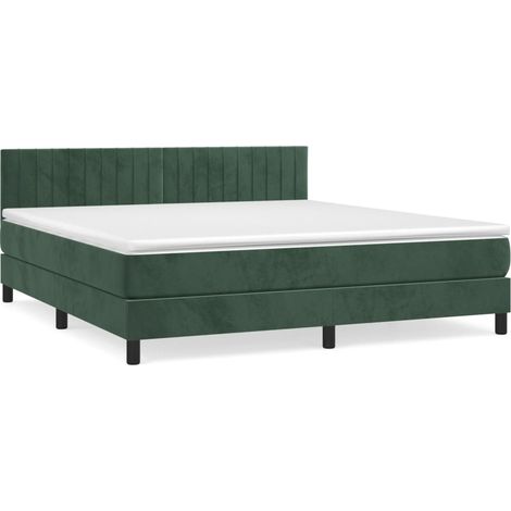 Sommier à lattes de lit et matelas Vert foncé 160x200 Velours (1/5)