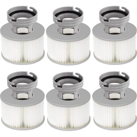 Lot de 6 filtres de Bain à remous + Adaptateur de Base à Visser pour MSPA piscines gonflables, Version améliorée du Filtre pou (1/4)