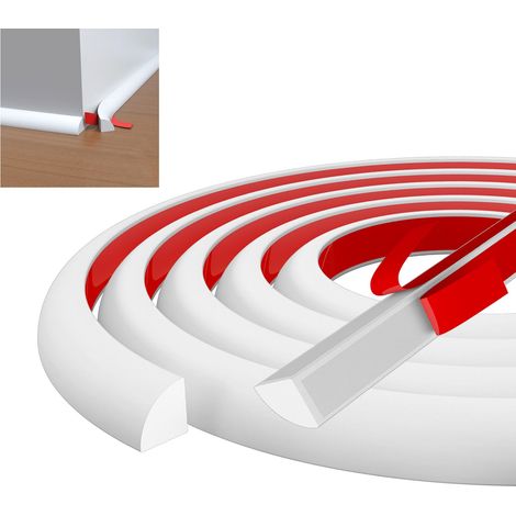 Moulure Murale Quart de Rond 3m – Adhésif Flexible TPE, Joint Décoratif Baignoire, Moulure Autocollante pour Plafond, Mur, Sol, Bords Carrelage (Blanc)