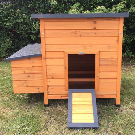 Animal Valley – Poulailler Sussex pour 4 à 6 poules – Bois FSC 12mm – Toit en shingle noir étanche – Tiroir à déjections en métal galvanisé