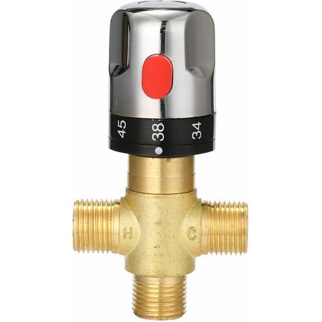 Adjustable thermostatic bathroom mixer tap, brass water mixer, hot/cold water mixing temperature control valve - Type 3 (1/5)