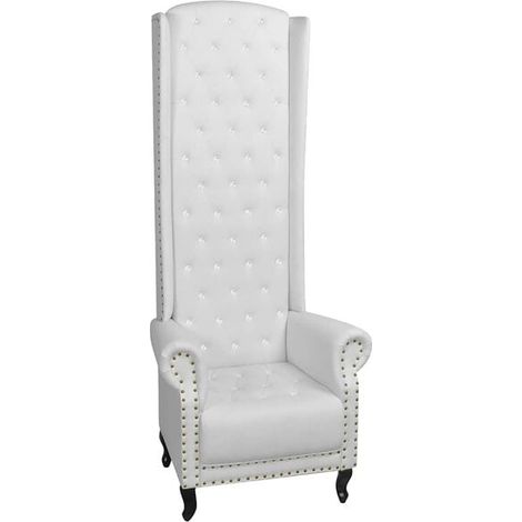 Chaise haute blanche en similicuir