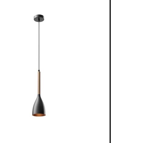 Suspension noire intérieur doré bois Muza E27 Luminex (1/2)