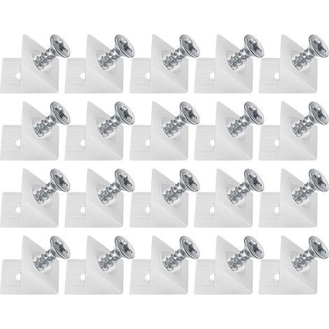 20 Pièces Cales en Plastique pour Meuble Tiroir, Équerre De Fixation, Connecteur Arrière Stabilisateurs, Fond de Tiroir Connecteur avec Vis, pour Réparer Affaissement Étagère Meuble (1/5)