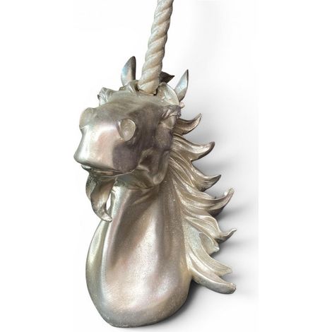 51cm Unicorn Head - Wall Decoration - Resin - L28 x W45 x H45 cm - Silver