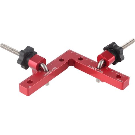 Règle de positionnement à 90° en forme de L, gabarit de fixation d'angle droit pour panneaux de menuiserie 120 x 120 mm (1/5)