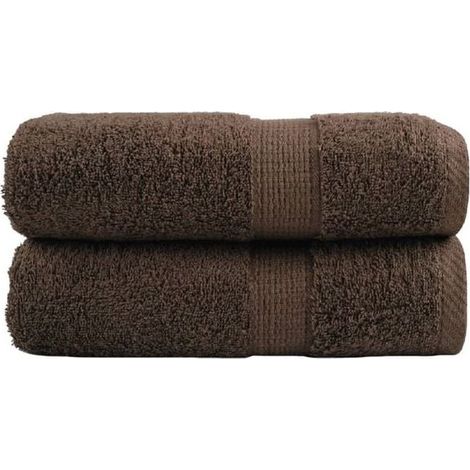 Mouchoirs SOLUND Premium, lot de 2, marron, 30 x 30 cm, 600 g/m² (1/5)