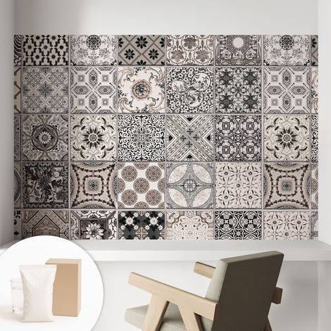 Papier peint avec colle pour décoration moderne de salon chambre à coucher cuisine et bureau Facile Motifs de carrelage 104x70 cm (1/5)