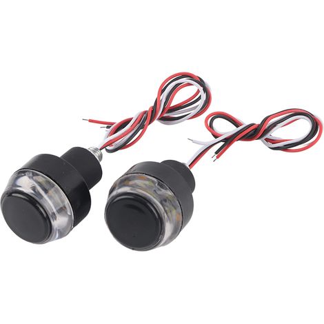 2 feux de clignotants LED 12V pour guidon moto, poignées de barre d'extrémité universelles (1/5)