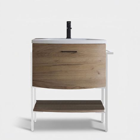 Mobile bagno con lavabo e cestone in acciaio Ellos-C (1/2)
