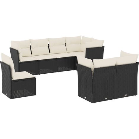 Maison Exclusive - Set de sofás de jardín 8 piezas y cojines ratá (1/5)
