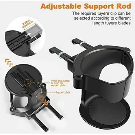 Porte-gobelet voiturelot de 2support rglable pour grille darationcompatible avec voitures et camionsnoir (1/4)