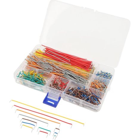 Kit de Fils de Connexion pour Breadboard, 840 Pièces, Câbles Ligne de connexion pour planche à pain avec boîte de rangement, fil à âme en cuivre, 14 longueurs, pour projets et (1/5)