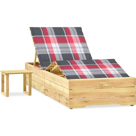 Sdraio sdraio prendisole lettino da giardino terrazza mobili da esterno con tavolo e cuscino in pino impregnato 020012660