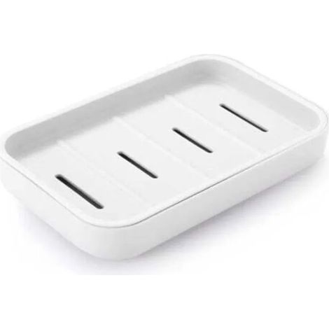 Porte-savon blanc avec égouttoir, protège-savon pour la douche, facile à nettoyer (1/5)