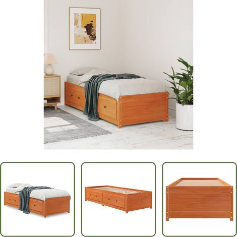 Holzsofa - Tagesbett ohne Matratze Wachsbraun 90x190 cm Massivholz Kiefer (1/5)