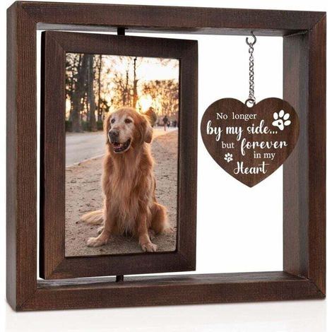 Cadre photo commémoratif pour animal de compagnie - 23 x 20,5 cm (H) - Souvenir impérissable d'un chat ou d'un chien - Conservation des cendres - Conservation de mèches de poils - Cadre photo en homma (1/4)