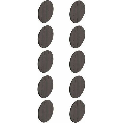10x cache vis autocollant adhésif couleur bois wengé marron diamètre 13mm (1/2)