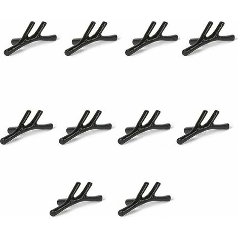 Set mit 10 Vintage-Türknöpfen aus Zinklegierung in Astform für Schränke, Schubladen, Kleiderschränke, Küchenschränke, Schlafzimmer (schwarz)