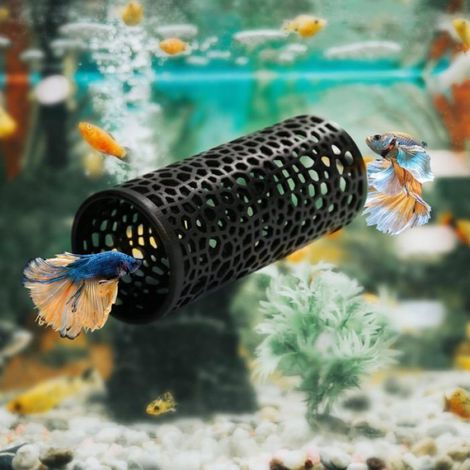 Jouets pour poissons betta, tunnel noir pour betta, petite grotte creuse pour poisson betta, plus sûre, cachette tubulaire (1/4)