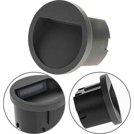 Aplique empotrable mustang redondo ip54 1x3w led 105lm 3000k an.7xd.10,5cm antracita