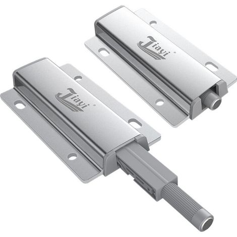 Push to Open Aimant Porte Placard Jiayi 2 Pièces Aluminium Loquet Magnetique Porte Fermeture Push Open Amortisseur pour Armoire Fermeture Systeme Tiroir (1/5)