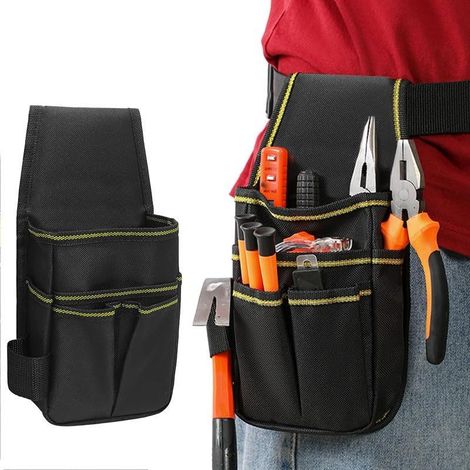 Pochette à outils, 7 poches pour électricien avec ceinture réglable, organiseur d'outils multifonctions en tissu Oxford épais résistant à l'usure, idéal pour la construction, les techniciens (1/5)